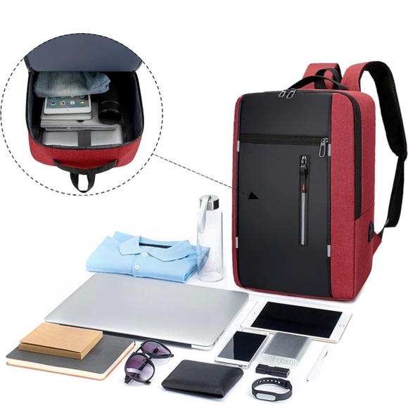 Laptop Backpack with USB Charging Port Travel and Daily Business School Backpack - Picture 4 of 6